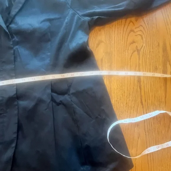 Eileen Fisher Zip Front V-Neck Peplum Jacket Black Large L Dress Casual - Picture 11 of 16